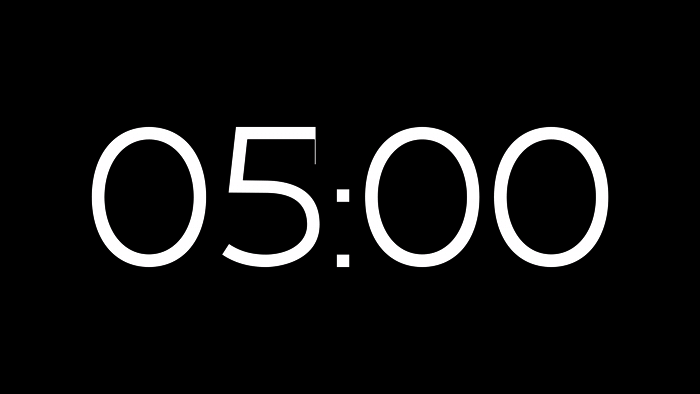 Brío Alpha Channel: Cuenta Regresiva de 5 Minutos en Alta Resolución