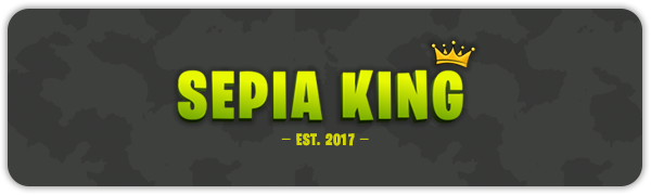 Sepia King Logo auf dunkelgrauem Hintergrund