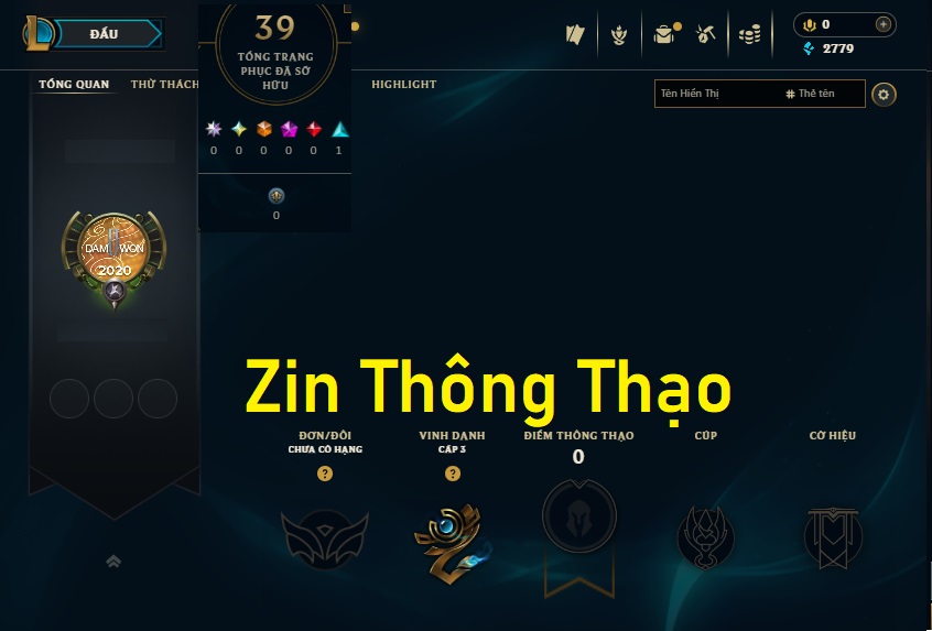 Acc LMHT # - Không Khung