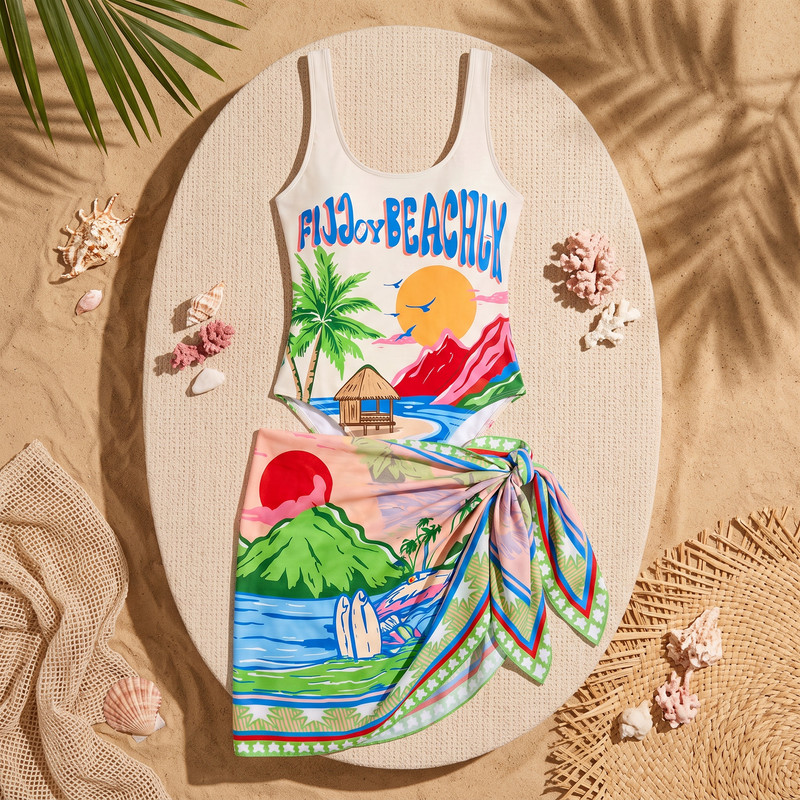One-piece Beach Vibes with Cover up