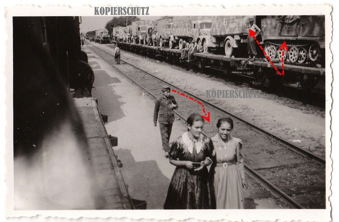 WH SOLDATEN CAMO LKW KETTENFAHRZEUG TARNUNG EISENBAHN RUMÄNIEN