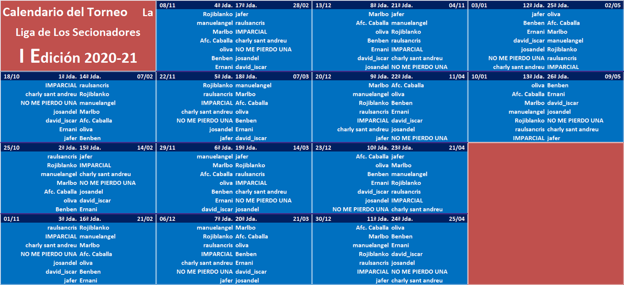 EL JUEGODE LOS SELECCIONADORES (1ª Edición) - TEMP. 2020-21  - Página 10 Calendario-Liga-Seleccionadores