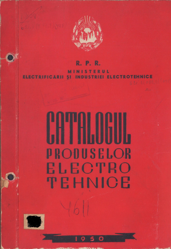 Catalogul produselor electrotehnice (1950) coperta 1 editat