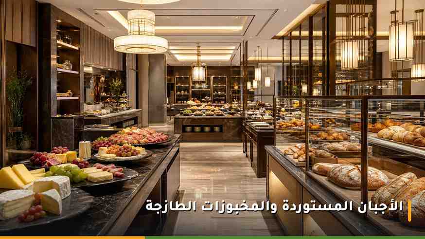 تشكيلة أجبان مستوردة ومخبوزات طازجة في مطعم فندق هيلتون المؤتمرات جبل عمر مكة