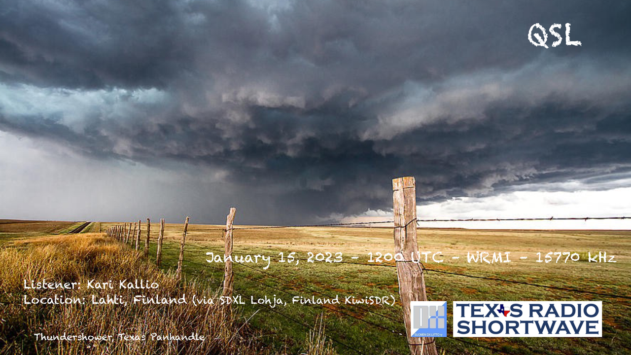 TRSW - 2023 January Panhandle Thundershower (15770 kHz) eQSL_WRMI - Kallio