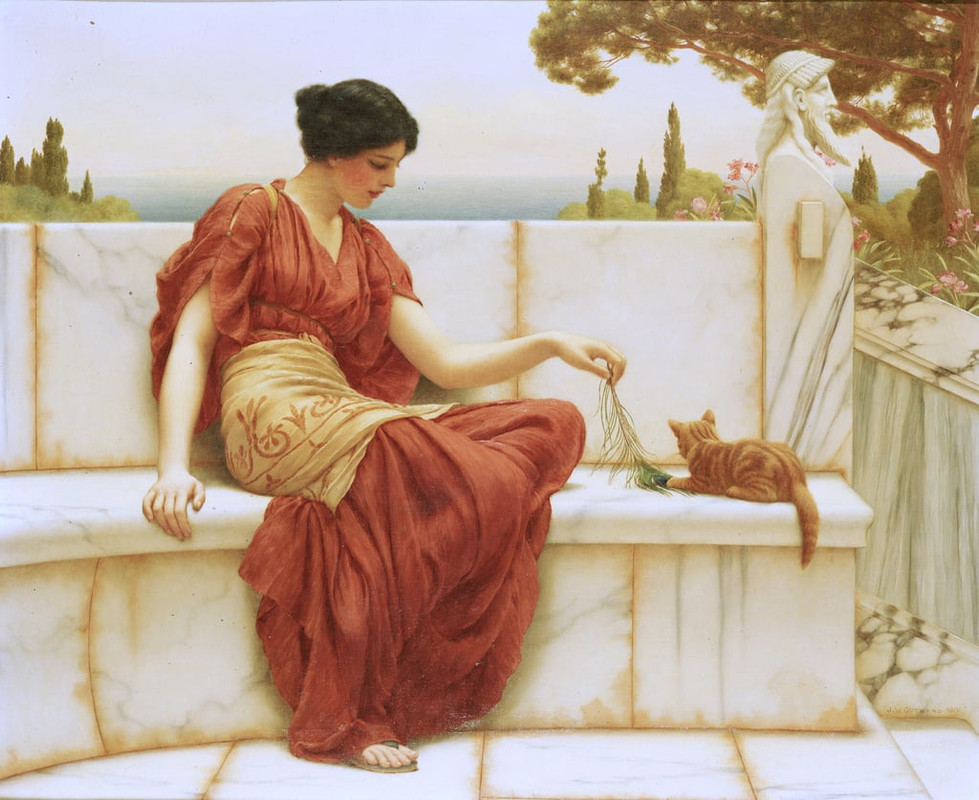 John-William-Godward-The-Favourite-1901-Meister-Drucke-819367