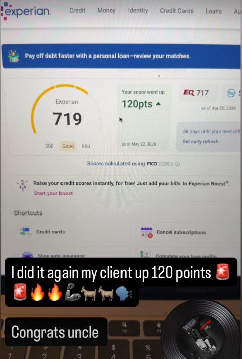 Credit Repair Result