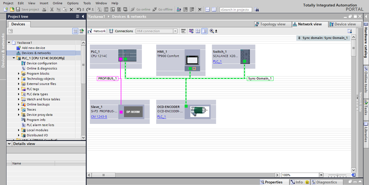 S7-1200 CPU Analog Drive/Profinet Encoder Yaskawa drive with S7-1200