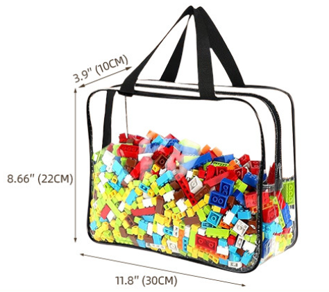6 Pack Clear PVC Toy Storage Bags Waterproof Zippered Organizer for Puzzles and Blocks Multi Purpose Travel Toiletry Tote Ideal for global Families