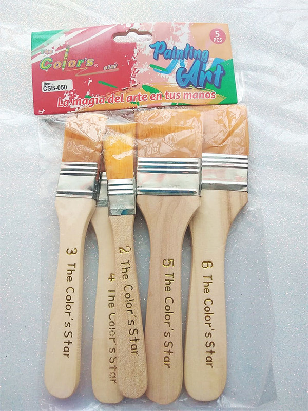 Set Brochas Suave Para Estarcido Cabo plano por 5pzas
