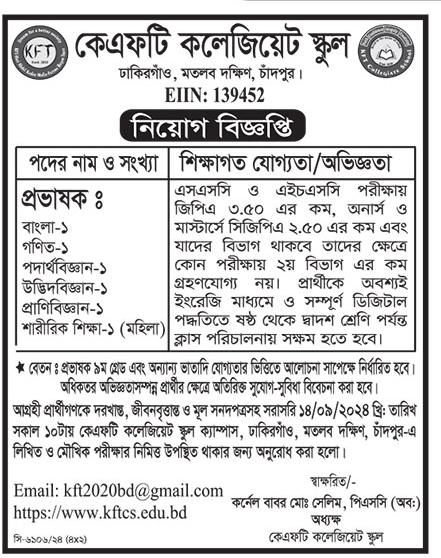 KFT-Collegiate-School-Job-Circular-2024