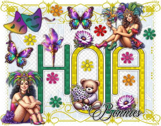 Hola Colorido Carnaval bonnies