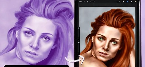 Grayscale to Color in Procreate: How to Color a Portrait with Blend Modes