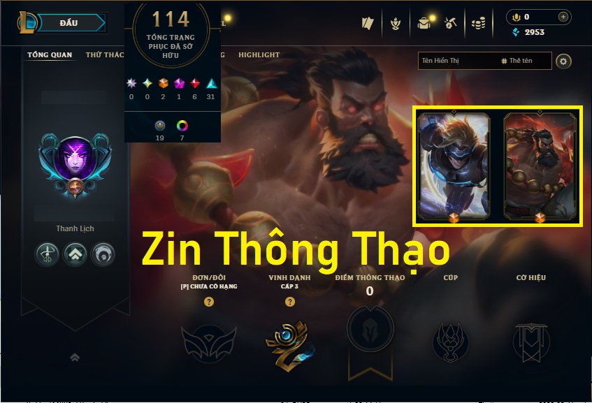 Acc LMHT # - Không Khung