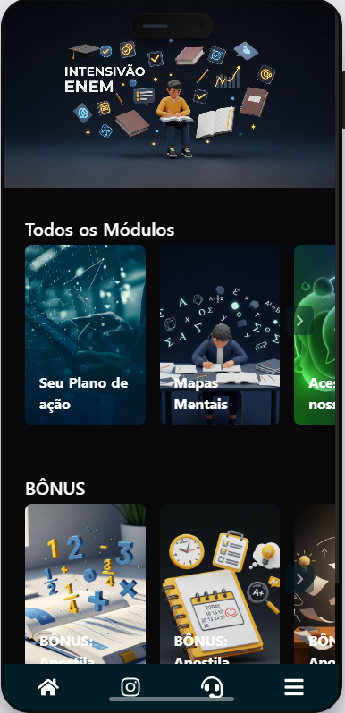 Captura de tela da área de membros