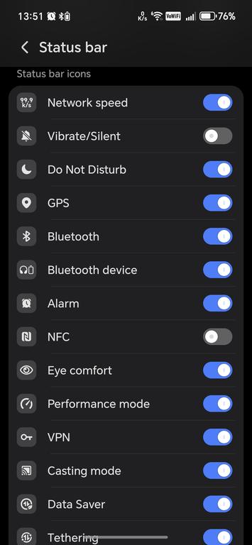 Screenshot 20251128 135122 com hihonor systemmanager Pure Status Bar Settings Activity