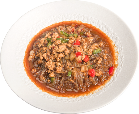 72 Espaguetis con carne picante