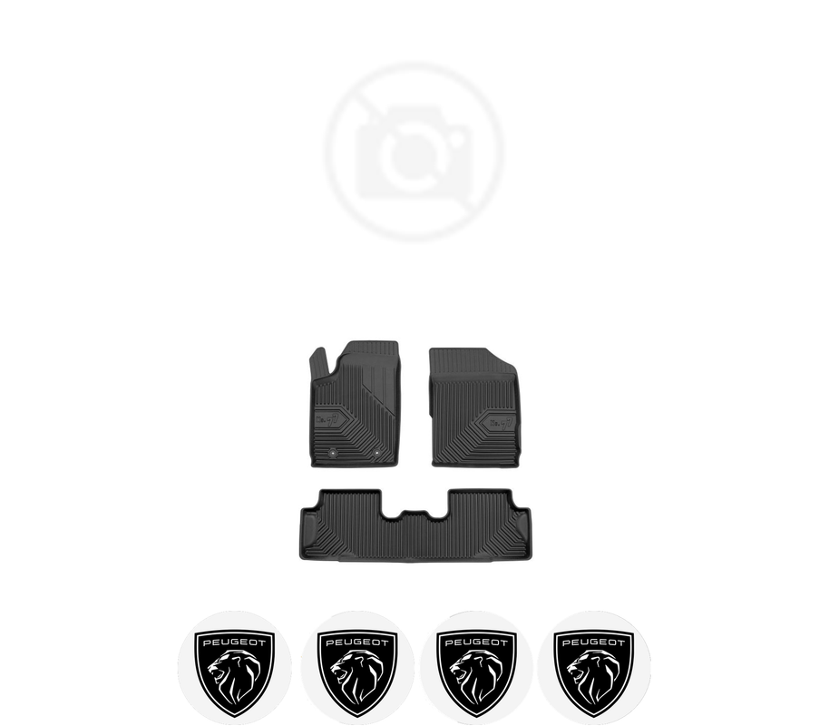 Set covorase presuri PEUGEOT PARTNER din 1996-2018, auto, din cauciuc thermoplastic, 4 Stickere auto cu PEUGEOT