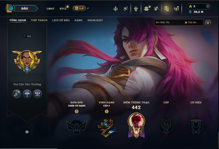 Acc LMHT # - Không Khung