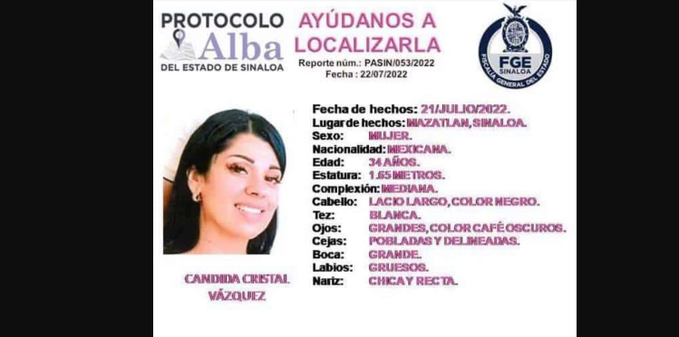 Hallan cuerpo de locutora Cándida Cristal en canal de Mazatlán, Sinaloa