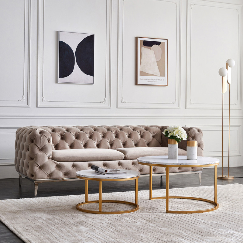 Table basse aspect marbre