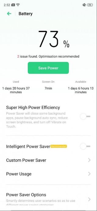 Tampak pengaturan Baterai pada update terbaru Realme 3 Pro.