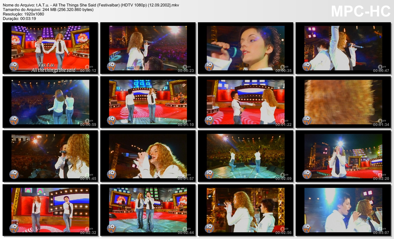 t.A.T.u. - All The Things She Said (Festivalbar) (HDTV 1080p) [12.09.2002]