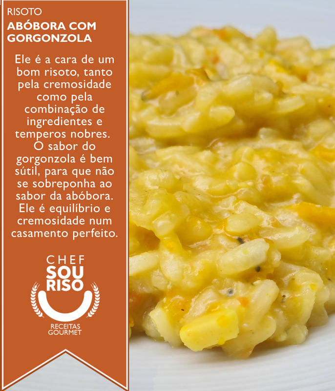Risoto cremoso de abobora com gorgonzola de fácil preparo