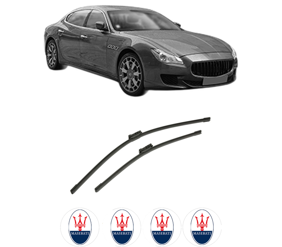 Set stergatoare auto MASERATI QUATTROPORTE VI din 2013-2017, pentru parbriz auto, 2 bucati, Bosch Aerotwin, din cauciuc siliconat rezistent, 4 Stickere Auto MASERATI