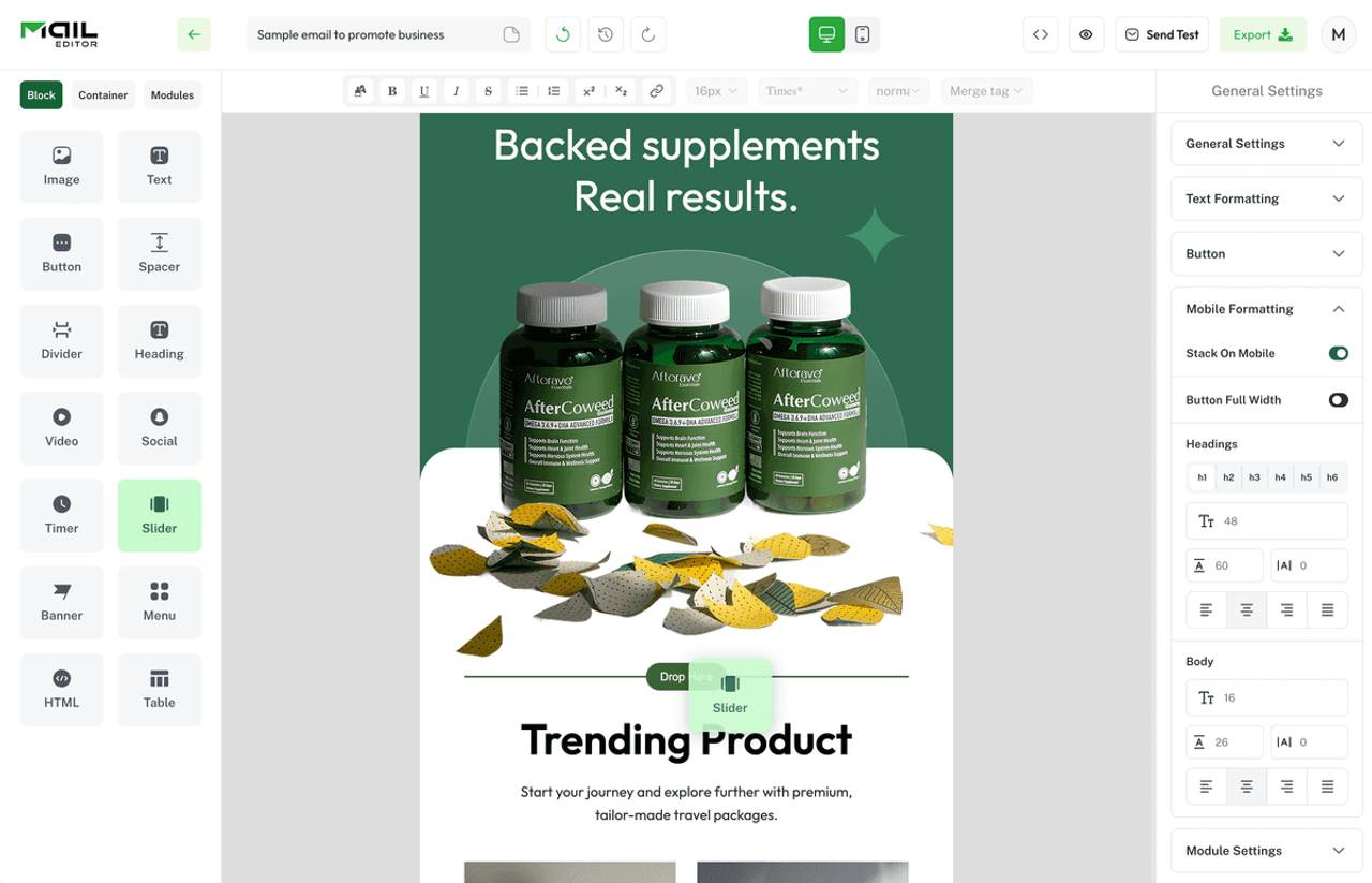 Drag and Drop HTML Builder