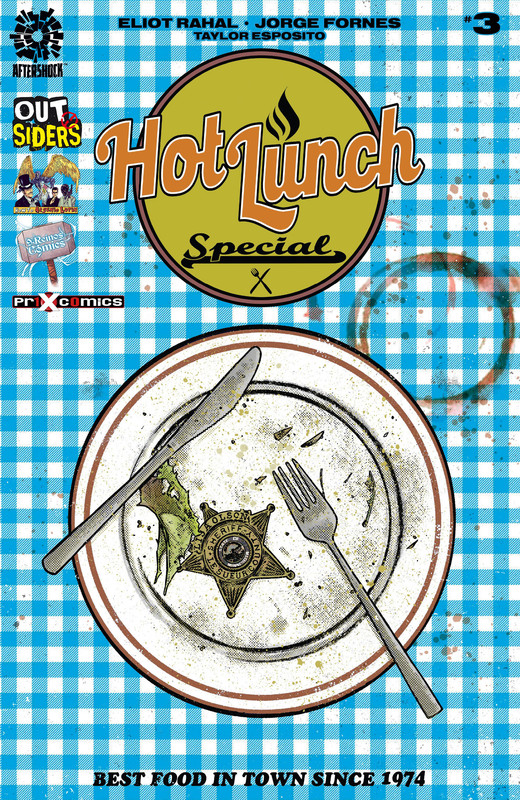 Actualización 21/04/2019: Se agrega el numero 3 de Hot Lunch Special por Heisenberg y Eddar para Outsiders Prix-Comics, 9 Reinos y How to arsenio Lupin. No hay secretos ahora. Sólo cuerpos. Es hora de la cena, y Dorothy y Jordan compiten para sentarse a la cabeza de la mesa, lo que obliga a los miembros de su familia a tomar decisiones difíciles. ¿Los Khorys van a la policía? ¿O van a la guerra? El legado criminal de Khoury está completamente revelado. Ya se han tomado algunas decisiones: el señor del crimen irlandés, Big Jim Moran, se está poniendo nervioso. Ha dejado demasiados cabos sueltos, y se ha visto obligado a cortar cuerdas. El pedido ha sido dado. Es hora de que todos mueran.