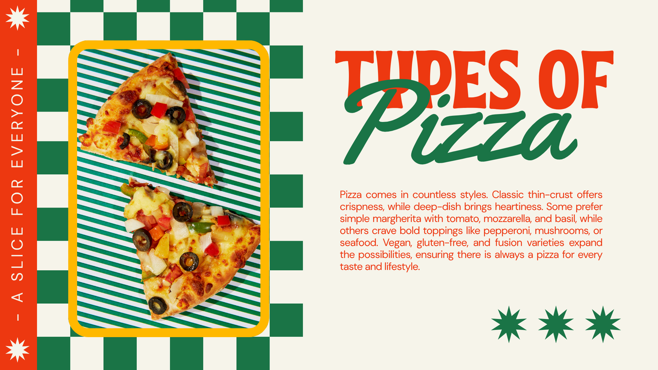 Red and Green Modern Retro Pizza Presentation