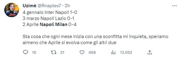 le sconfitte del napoli a inizio mese