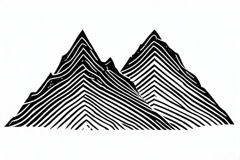 Two-stylized-mountains-outline-4
