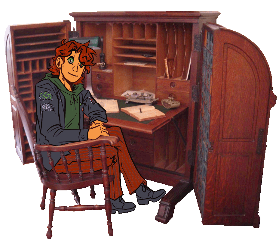 me at a desk