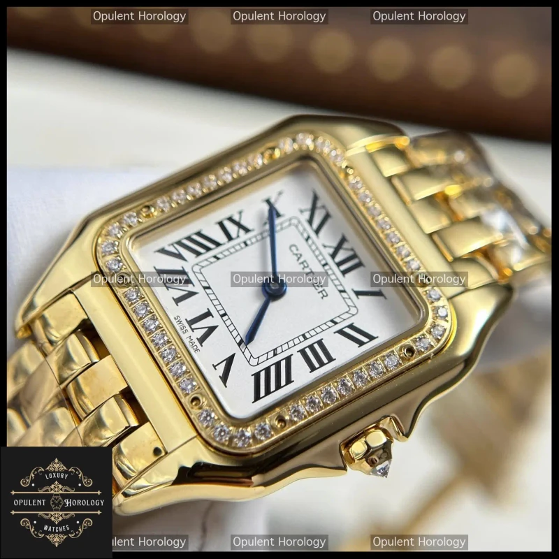 Cartier Panthère Replica Women's 27x36mm Gold Plated White Dial