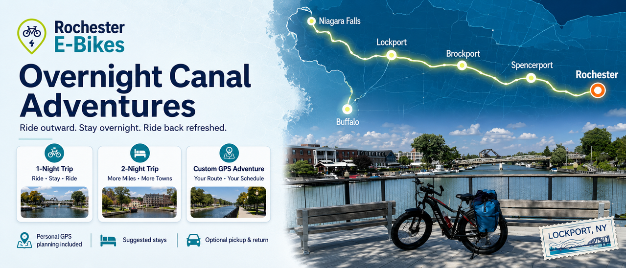 Rochester E-Bikes overnight canal adventures