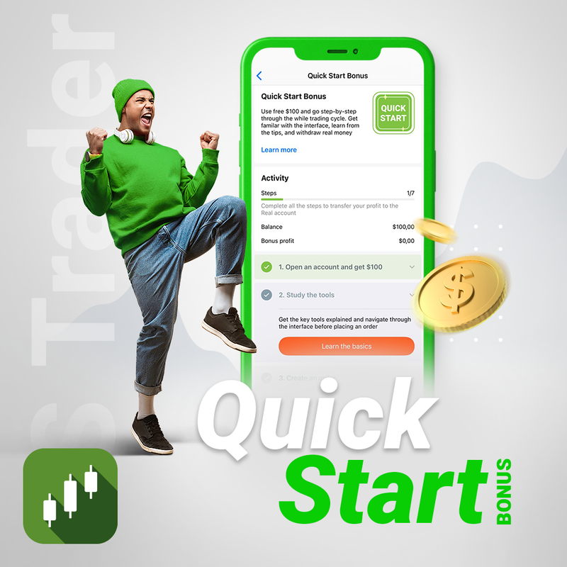 نحن نشارك المعرفة - أنت تتداول وتربح مع بونص «بداية سريعة» من FBS!  Quick-Start