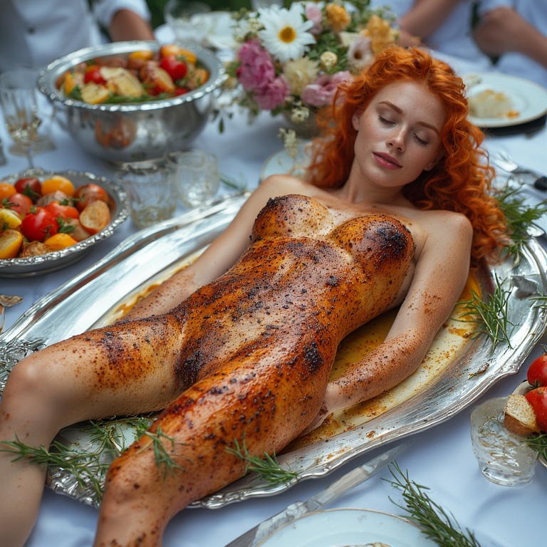 Garden wedding wom served Redhair 0 23