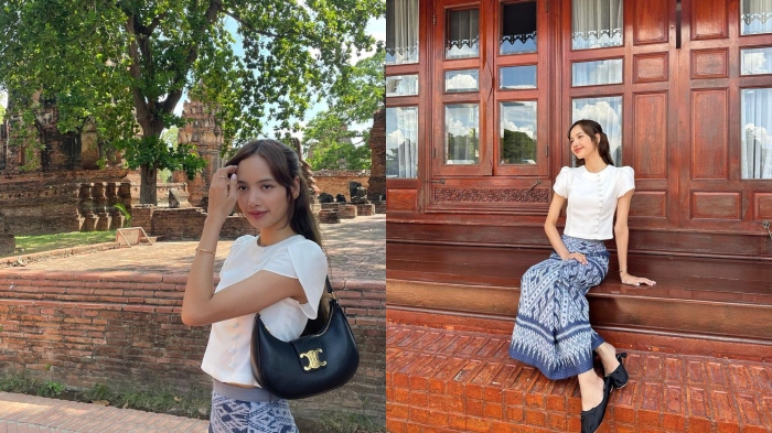 Potret cantik Lisa BLACKPINK saat liburan di Ayutthaya, Thailand usai melakukan konser 'Born Pink World tour'. 