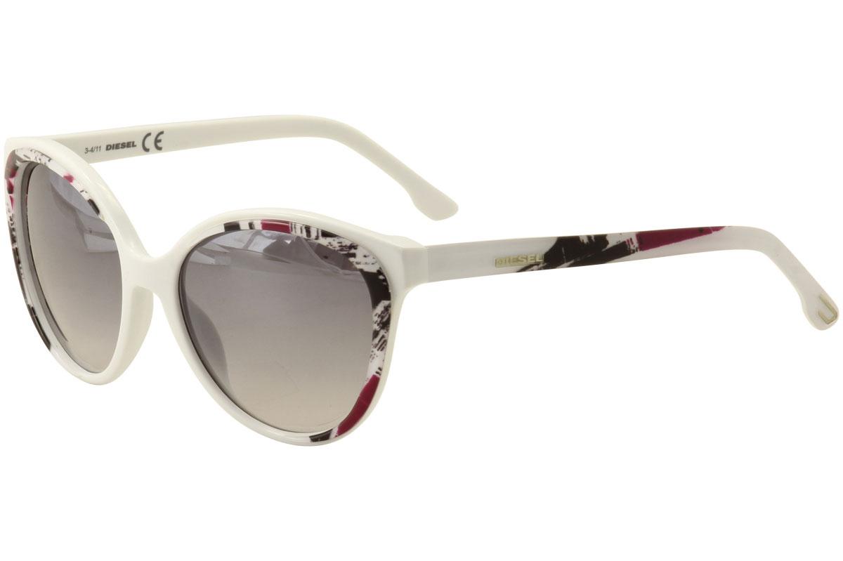 Diesel DL0009 24C White Multicolor Cat Eye Gray Gradient 57-17 