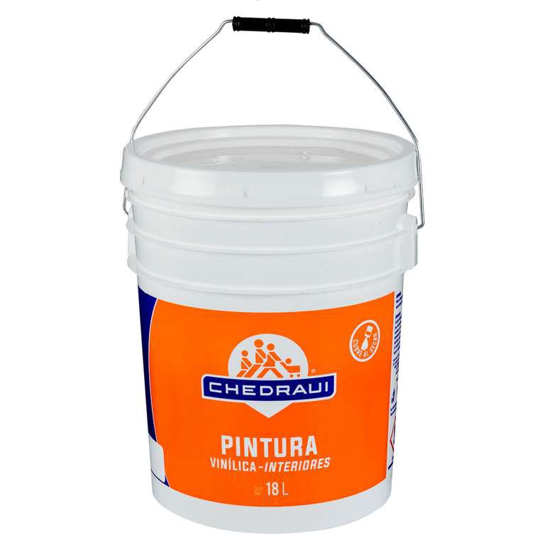 Chedraui: Cubeta 18 litros pintura vinilica interiores Blanco