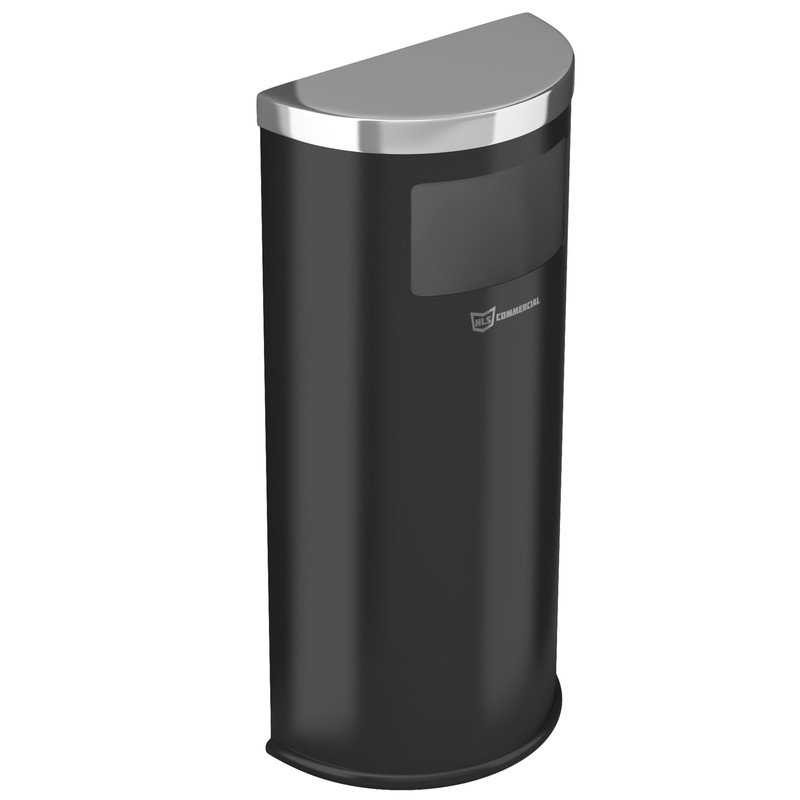 9 Gal Half-Round Side-Entry
Trash Can, Black Powder-Coated
Steel (1/ea)