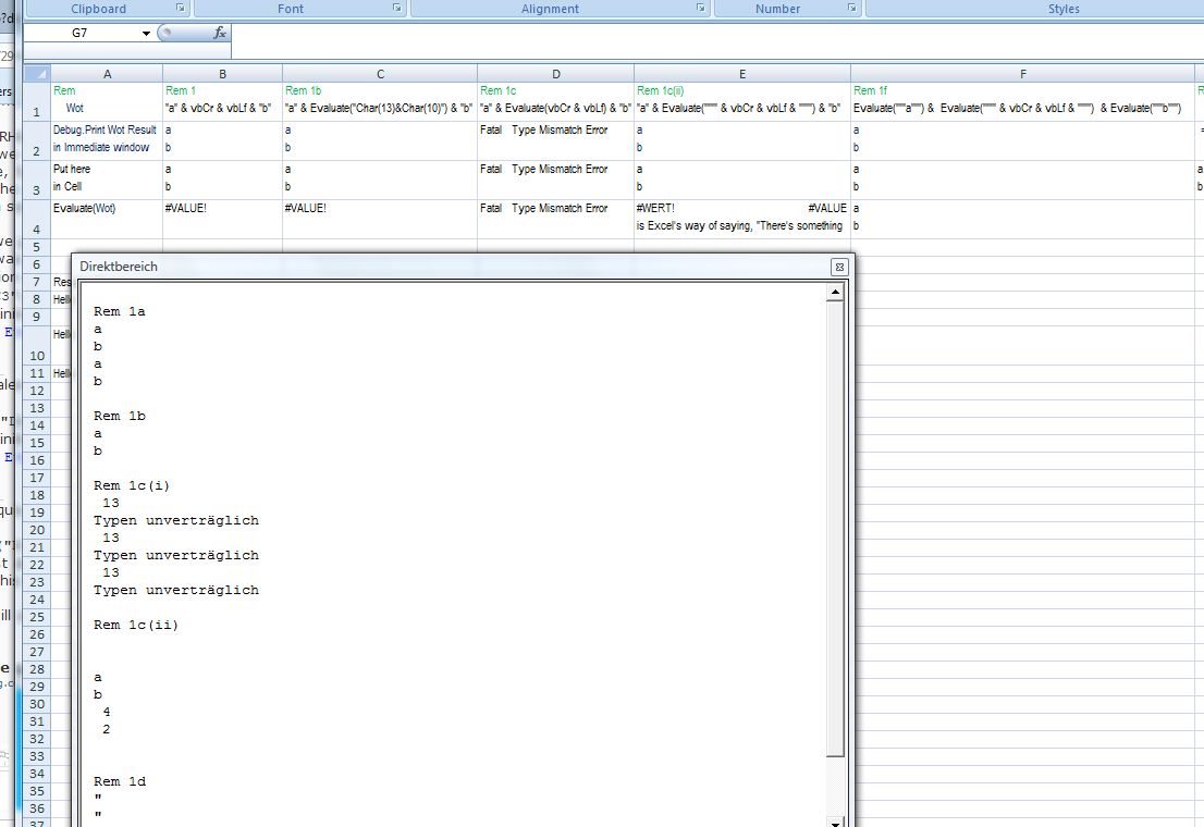 Sub CarriageReturnLineFeedExcelVBAText()