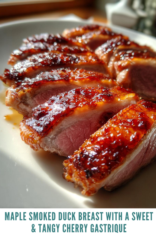 9 Maple Smoked Duck Breast with a Sweet Tangy Cherry Gastrique