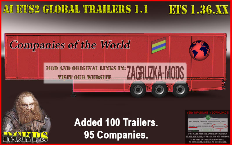 AI ETS2 Global Trailers Rckps 1.1 para 1.36.XX