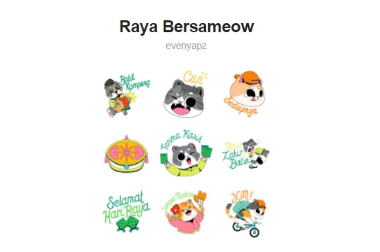 Stiker bergerak WA Raya Bersameow