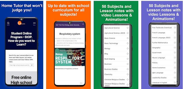 online secondary school learning mobile app