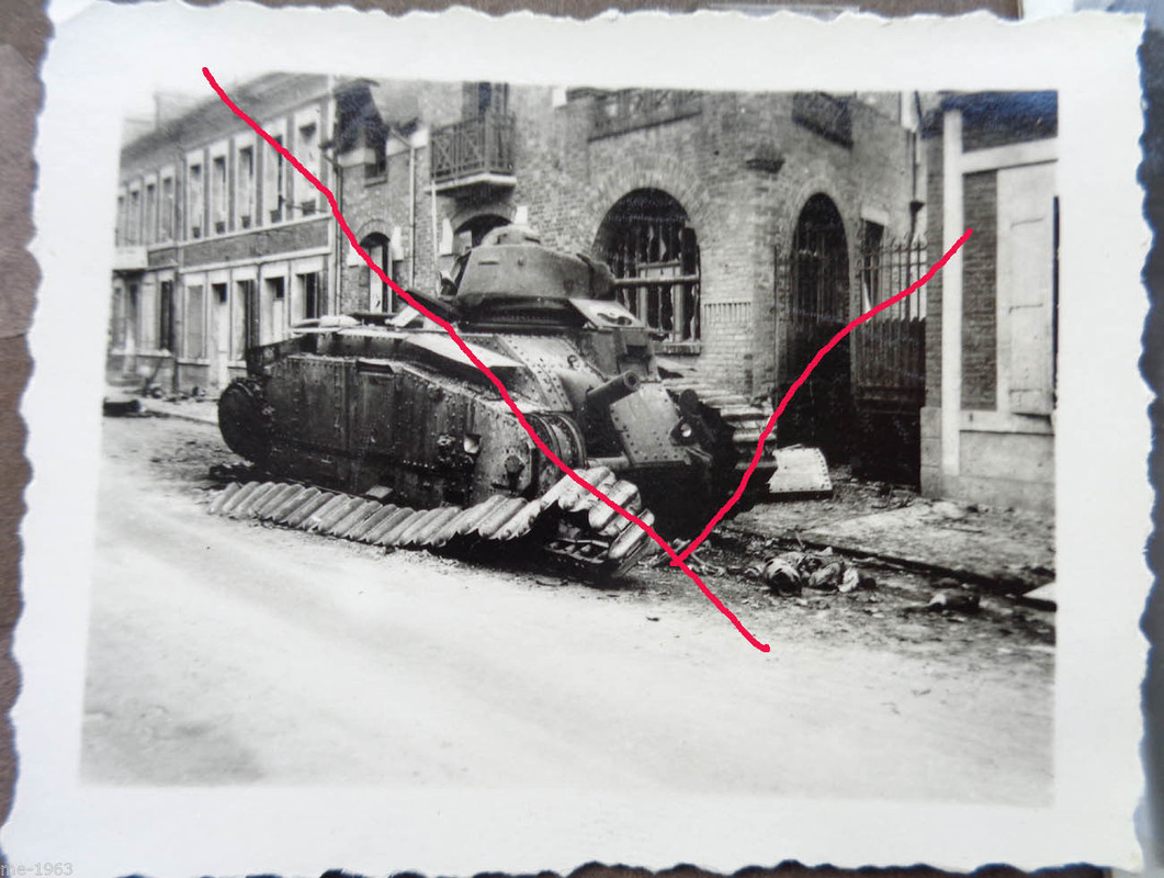 original Foto Frankreich 1940 zerstörter Panzer 