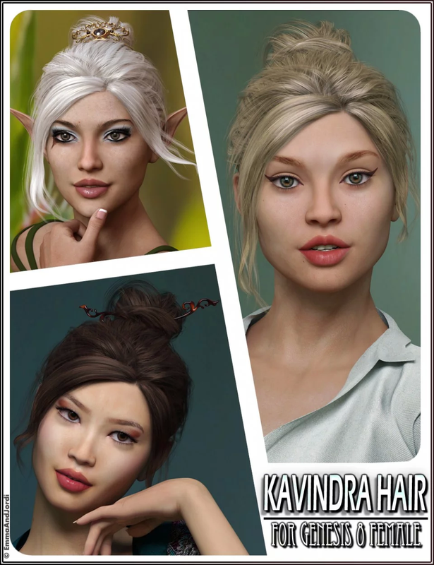 kavindra hair for genesis 8 females 00 main daz3d